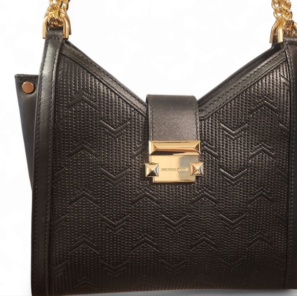 Black Michael Kors Whitney Quilted Chain Shoulder Bag - Picture 8 of 12